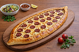 sucuklu kaşarlı pide